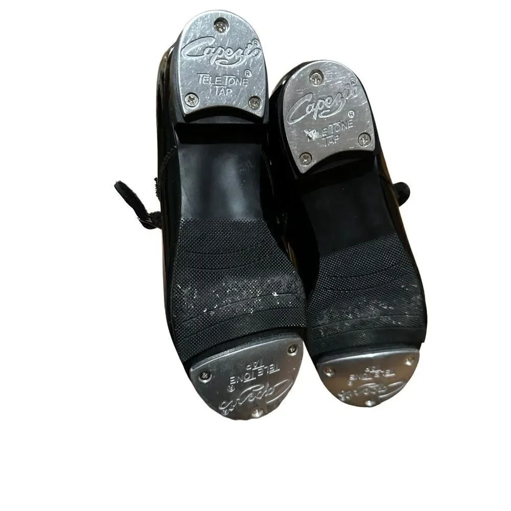Capezio‎ girls black tap shoes sz 2M